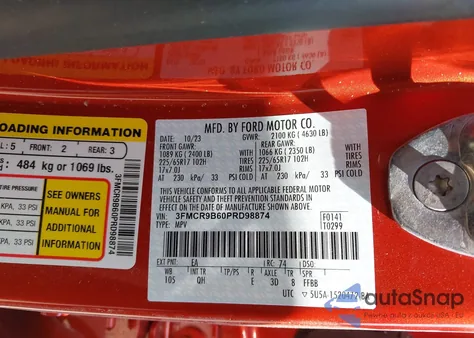 2023 Ford Bronco Sport Big Bend from USA, damaged, VIN 3FMCR9B60PRD98874